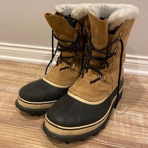SOREL Men’s Caribou Snow Boots Sz 11 - Buff Color